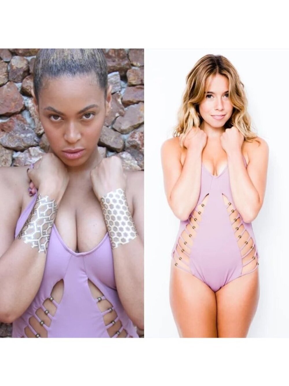 Mara Hoffman Solid Lattice Maillot One-Piece Swimsuit